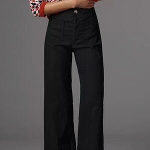 Anthropologie Colette crop wide leg pants by Maeve - 100% linen black